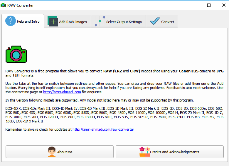 RAW Converter (free version) download for PC