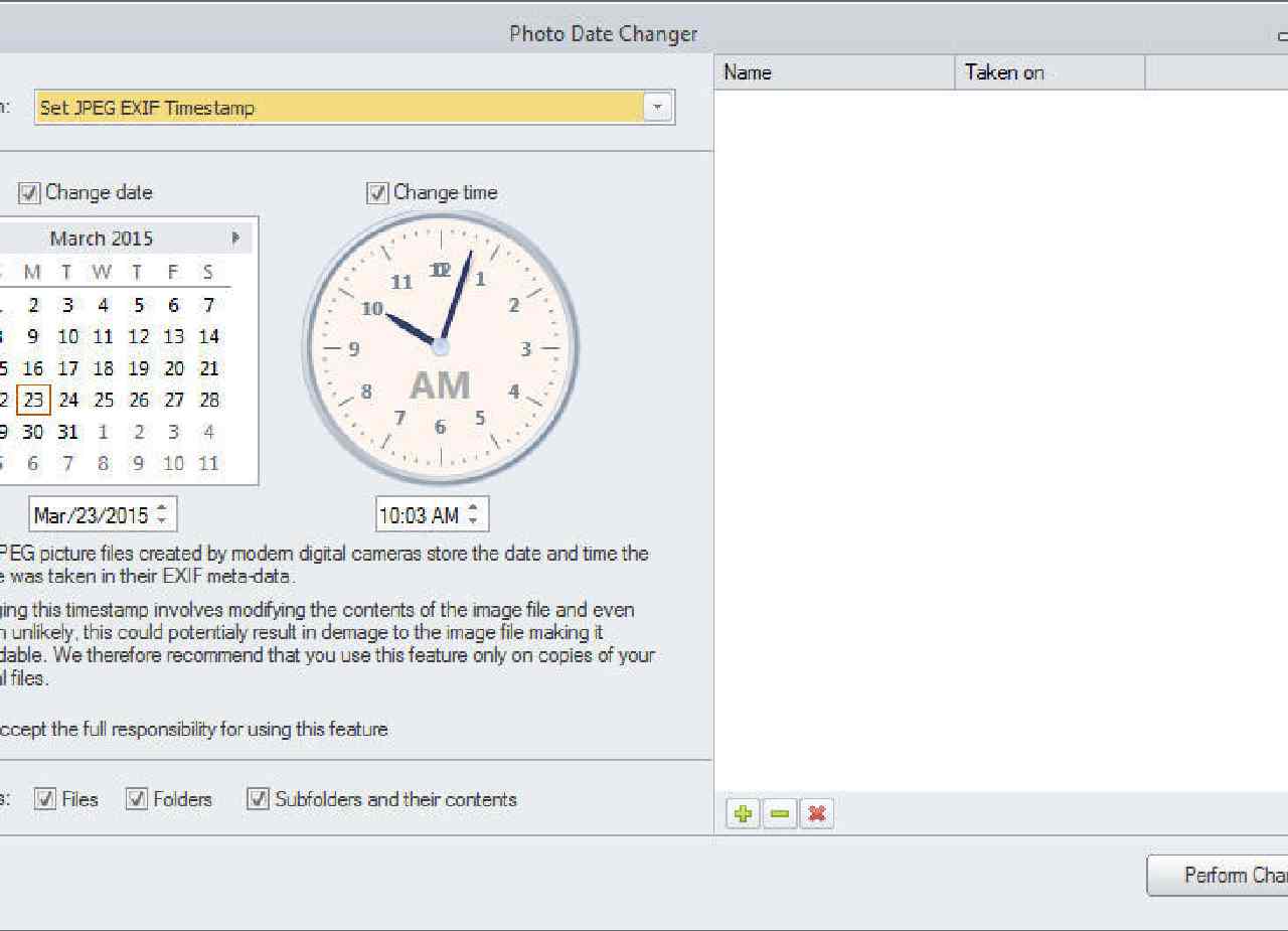 Photo Date Changer (free version) download for PC