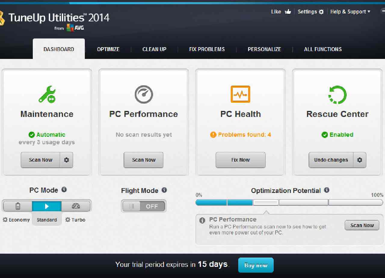 TuneUp Utilities (free version) download for PC